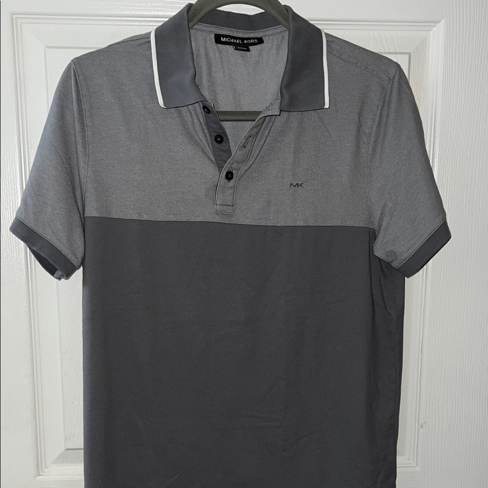 Michael Kors Two-Tone Gray Polo Shirt for Men